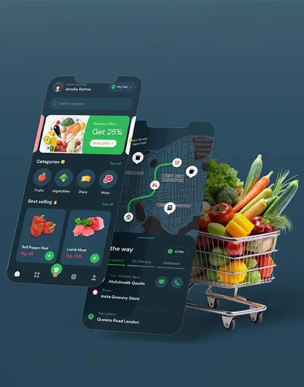 Grocery app with live tracking
